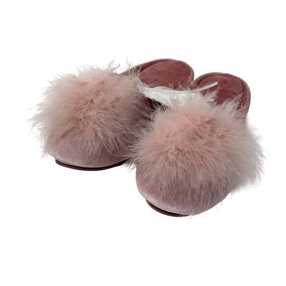 BCTEX COLL Luxury Pink Vegan Fur Pom Pom Slippers US Size 5/6 - Picture 6 of 11